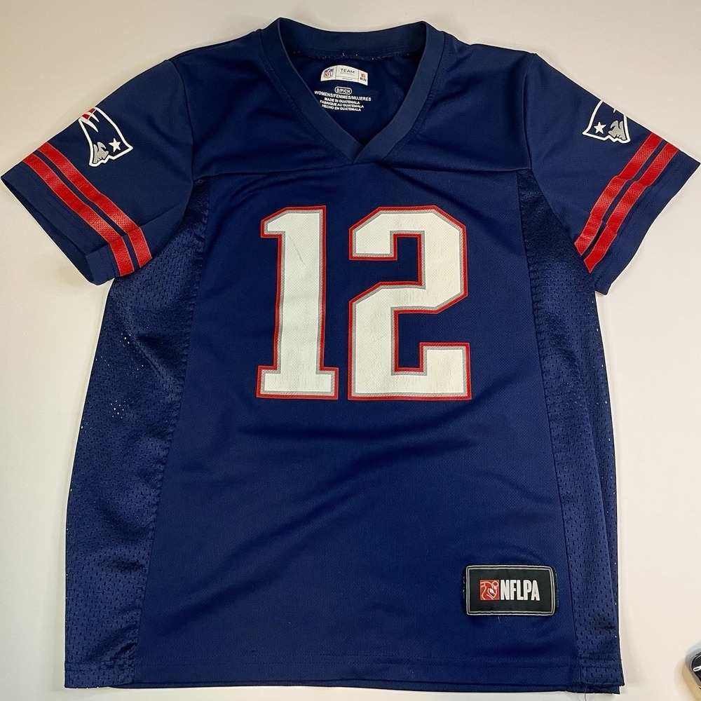 NFL Team Apparel New England Patriots Brady #12 Jersey Women S Navy Red White